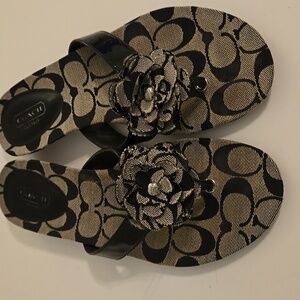 Coach Sandals Flip Flops Monogram 7.5